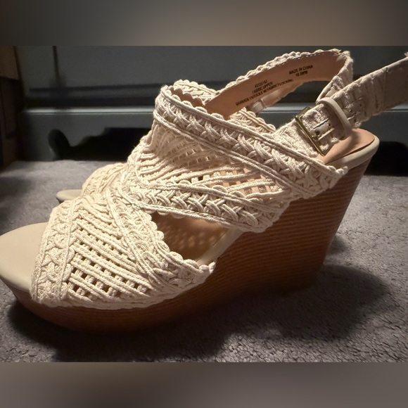 torrid Shoes - Torrid Cream Woven Wedge Sandals